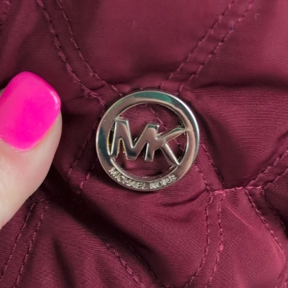 Michael Kors Maroon Puffer Jacket with Quilted Design‎